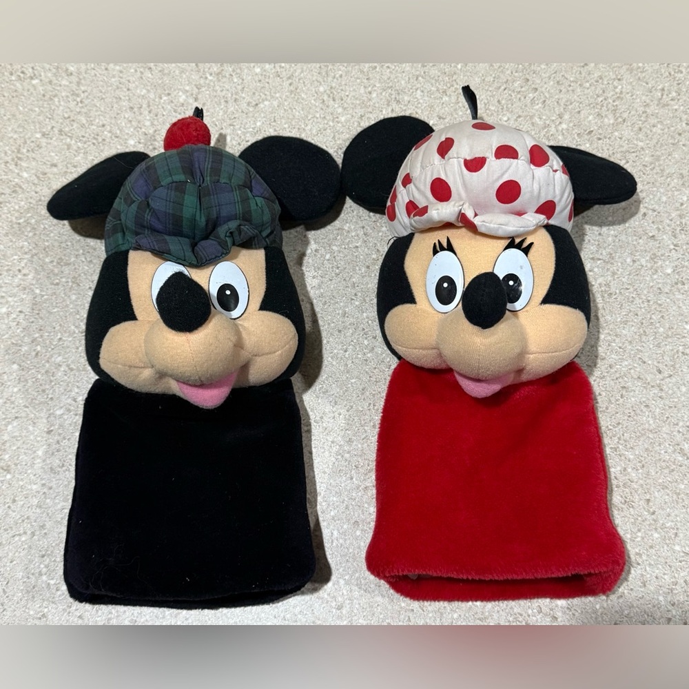 VINTAGE 2pc BUNDLE Minnie MICKEY Mouse GOLF Head COVERS